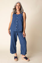 Load image into Gallery viewer, Habitat Sleeveles Top with Button Down Front and Pleat in the Back