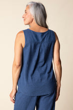Load image into Gallery viewer, Habitat Sleeveles Top with Button Down Front and Pleat in the Back