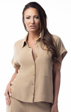 Load image into Gallery viewer, Pure Essence Blouse with Cap Sleeve, Button Front and Large Patch Pocket