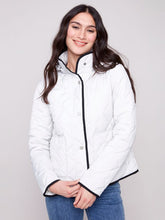 Load image into Gallery viewer, Charlie b Quilted Puffer Jacket with Removable Hood