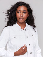 Load image into Gallery viewer, Charlie b Twill Jean Jacket with Frayed Edges