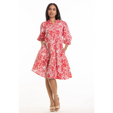 Load image into Gallery viewer, Polynesian Print Dress with Balloon Sleeves and Pockets