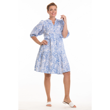 Load image into Gallery viewer, Polynesian Print Dress with Balloon Sleeves and Pockets