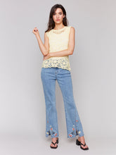 Load image into Gallery viewer, Charlie b Front Slit Embroidered Jean