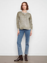 Load image into Gallery viewer, Charlie b Cotton Long Sleeve Crew Neck Sweater