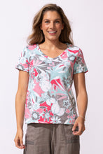 Load image into Gallery viewer, Escape by Habitat Printed Short Sleeve Tee Shirt with a V-Neck
