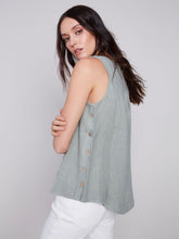 Load image into Gallery viewer, Charlie b Side Button Linen Tank Top
