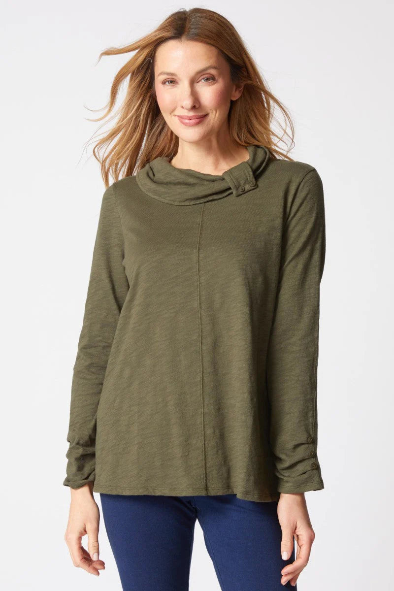 Habitat Peruvian Cotton Top with a Cowl Neck
