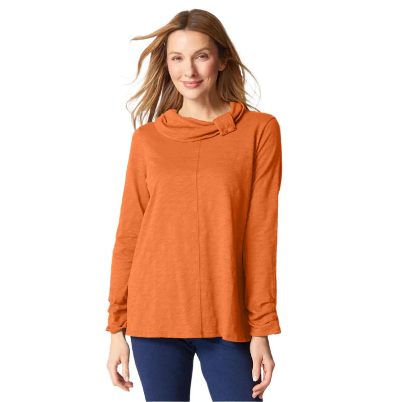 Habitat Peruvian Cotton Top with a Cowl Neck