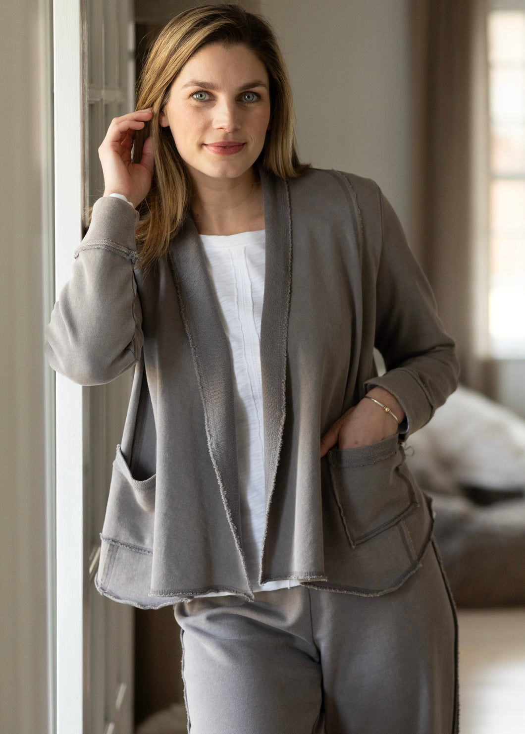 Escape by Habitat Super Cute Cardigan with a Shawl Collar