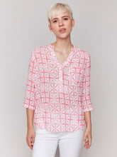 Load image into Gallery viewer, Charlie b Cotton Gauze Half Button Blouse
