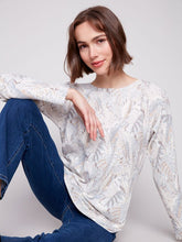 Load image into Gallery viewer, Charle b Printed Round Neck Sweater
