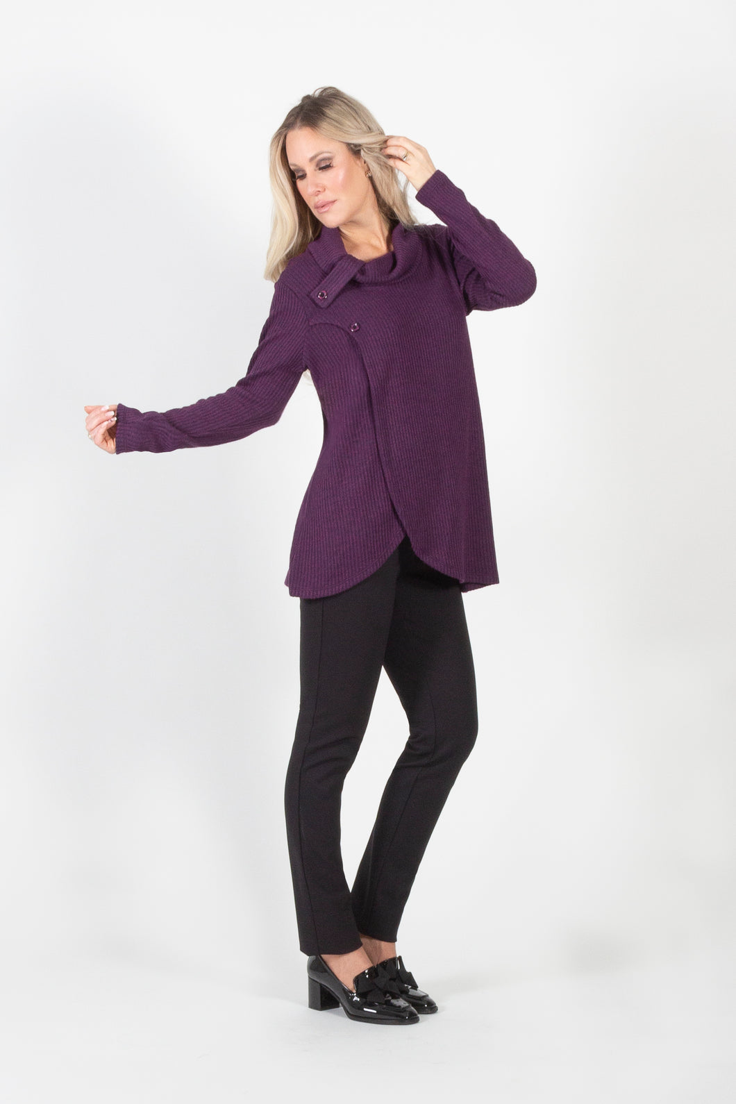 Pure Essence Luxury Plushed Rib Knit Tunic