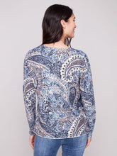 Load image into Gallery viewer, Charlie b Printed V Neck Sweater
