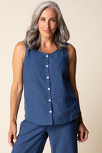 Load image into Gallery viewer, Habitat Sleeveles Top with Button Down Front and Pleat in the Back
