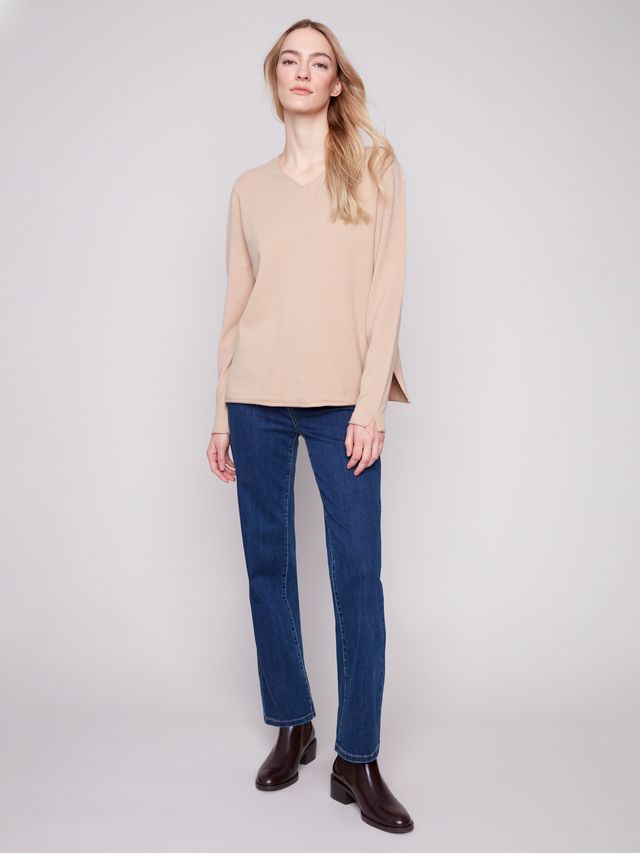 Charlie b Basic V Neck Sweater