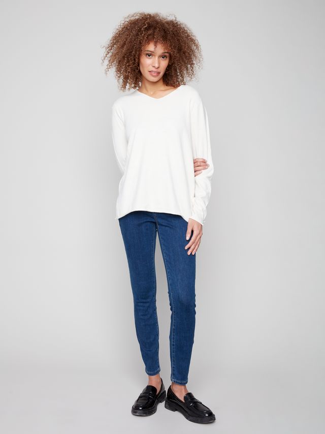 Charlie b Basic V Neck Sweater