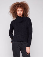 Load image into Gallery viewer, Charlie b Cowl Neck Sweater with Side Slit
