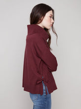 Load image into Gallery viewer, Charlie b Cowl Neck Sweater with Side Slit
