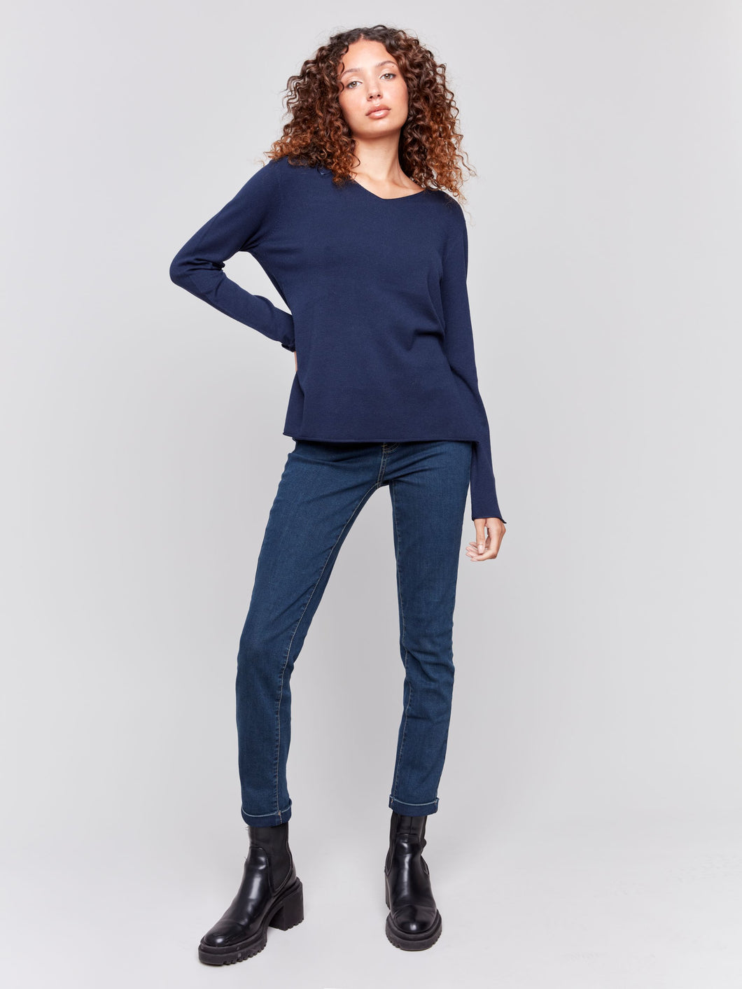 Charlie b Basic V Neck Sweater