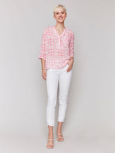 Load image into Gallery viewer, Charlie b Cotton Gauze Half Button Blouse
