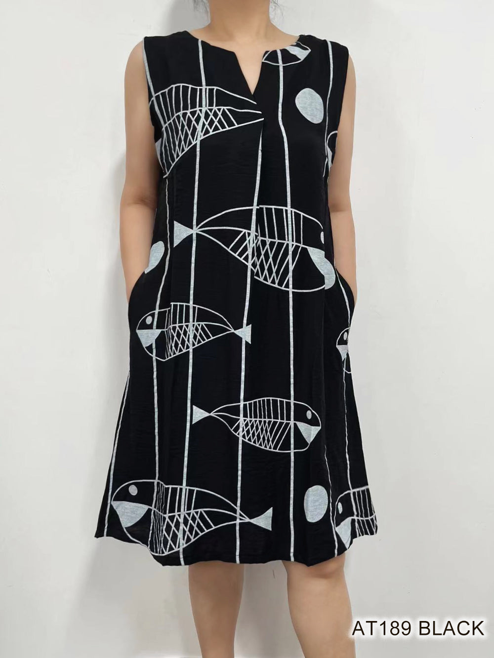 Creation & Periwinkle Fish Print Dress