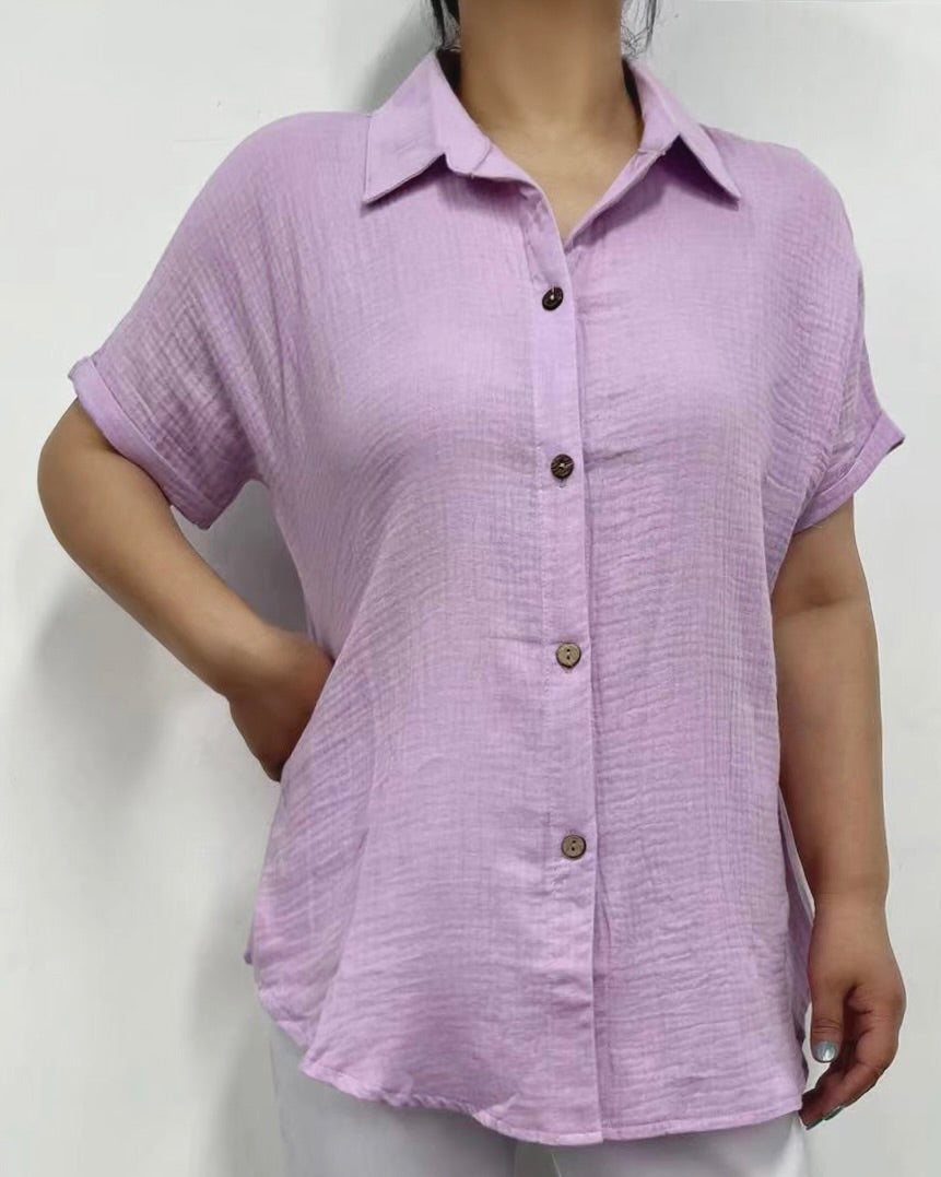 Creations & Periwinkle Cotton Gauze Shirt