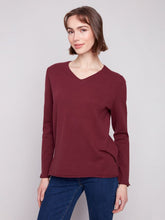 Load image into Gallery viewer, Charlie b Basic V Neck Sweater
