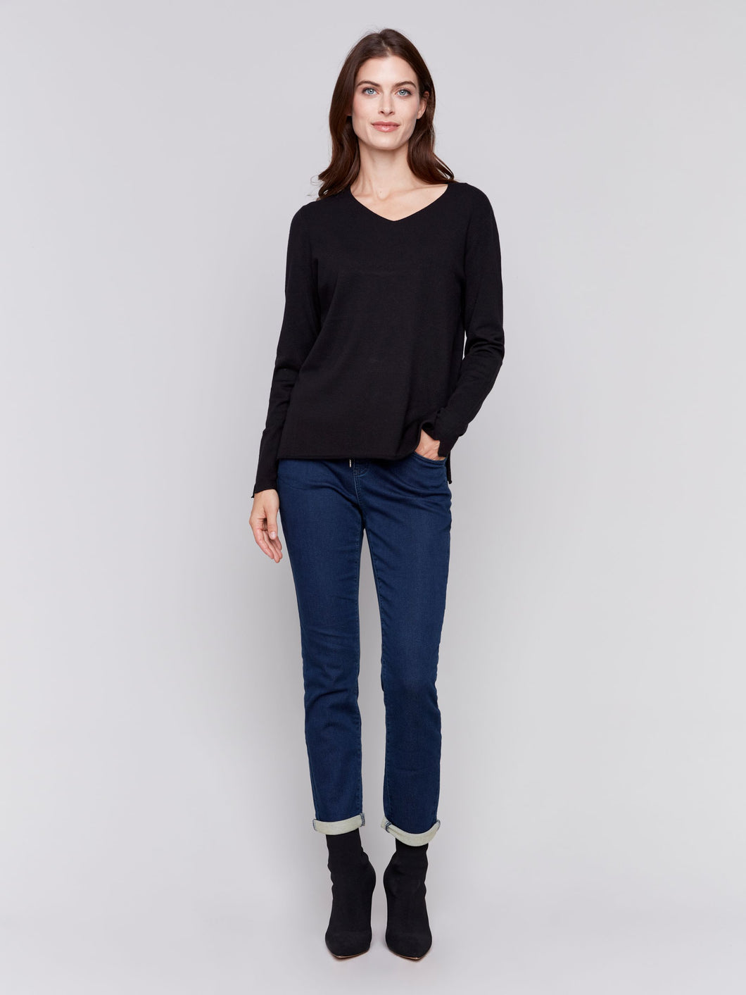 Charlie b Basic V Neck Sweater