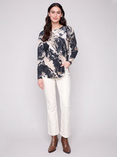 Load image into Gallery viewer, Charle b Printed Round Neck Sweater
