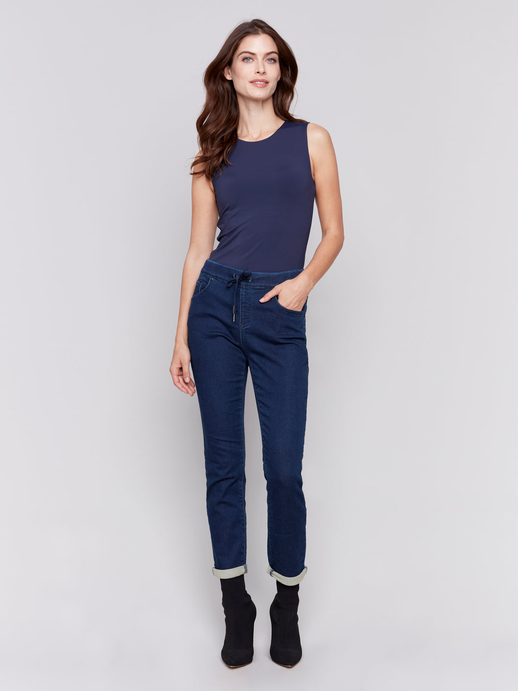 Charlie b Knit Jogger with Elasticized Waistband and Pockets