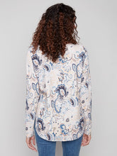 Load image into Gallery viewer, Charle b Printed Round Neck Sweater
