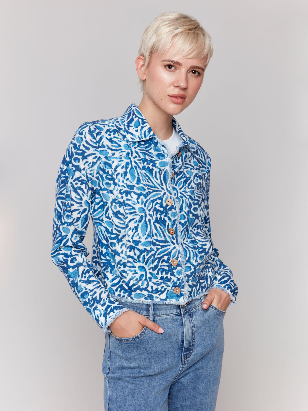 Charlie b Printed Linen Blend Jacket