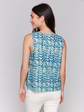 Load image into Gallery viewer, Charlie b Printed Sleeveless Linen Top with Slit
