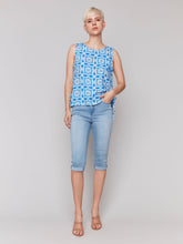 Load image into Gallery viewer, Charlie b Printed Sleeveless Linen Top with Side Ties
