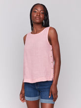 Load image into Gallery viewer, Charlie b Side Button Linen Tank Top
