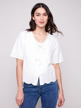 Load image into Gallery viewer, Charlie b Elbow Sleeve V-Neck Blouse
