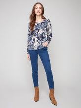 Load image into Gallery viewer, Charlie b Printed V Neck Sweater

