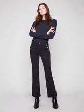 Load image into Gallery viewer, Charlie b Flare Leg Coloured Twill Pants with Buttons at Side Pocket
