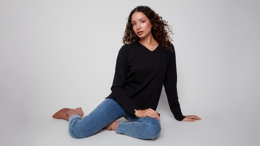 Charlie b Basic V Neck Sweater