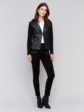 Load image into Gallery viewer, Charlie b Vintage Faux Leather and Rib Knit Combo Perfecto Jacket
