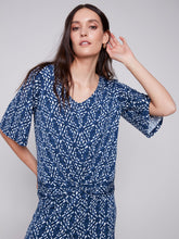 Load image into Gallery viewer, Charlie b Printed V-Neck Top with Knot Hem
