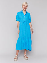 Load image into Gallery viewer, Charlie b Short Sleeve Buttoned Front Long Woven Dress
