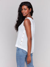 Load image into Gallery viewer, Charlie b Side Button Linen Tank Top
