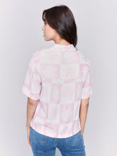 Load image into Gallery viewer, Charlie b Short Sleeve Printed Woven Blouse with 1 Chest Pocket
