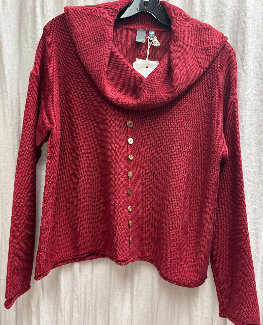 Shannon Passero Haley Pullover with Button Detail and Oversized Cowl Neck