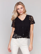 Load image into Gallery viewer, Charlie b Short Sleeve Crochet Bolero
