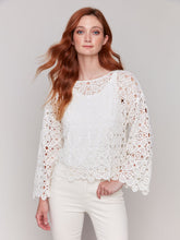 Load image into Gallery viewer, Charlie b 3/4 Sleeve Crochet Top
