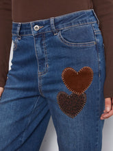 Load image into Gallery viewer, Charlie b Straight Leg Pants with Corduroy and Leopard Patches
