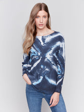 Load image into Gallery viewer, Charlie b Printed Plushy Knit Crew Knit Sweater
